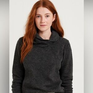 Faherty pullover button grey sweatshirt sweater xs $109 fall casual